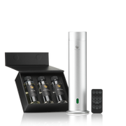 Pip & Wells Pure One mattsilberner wasserloser Aroma-Diffuser mit Fernbedienung und drei Duftölen