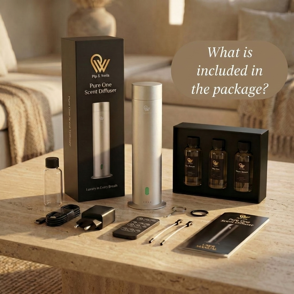 Pip & Wells Pure One Aroma-Diffuser-Geschenkset mit Verpackung und Zubehör