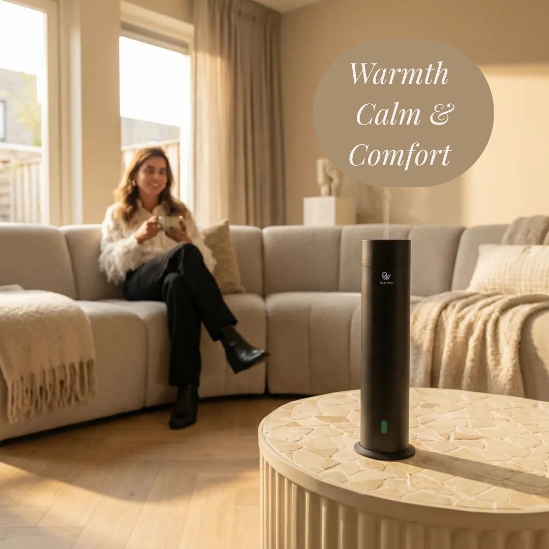 Pure One waterless cold-air diffuser, Matte Black, set contents - Pip & Wells