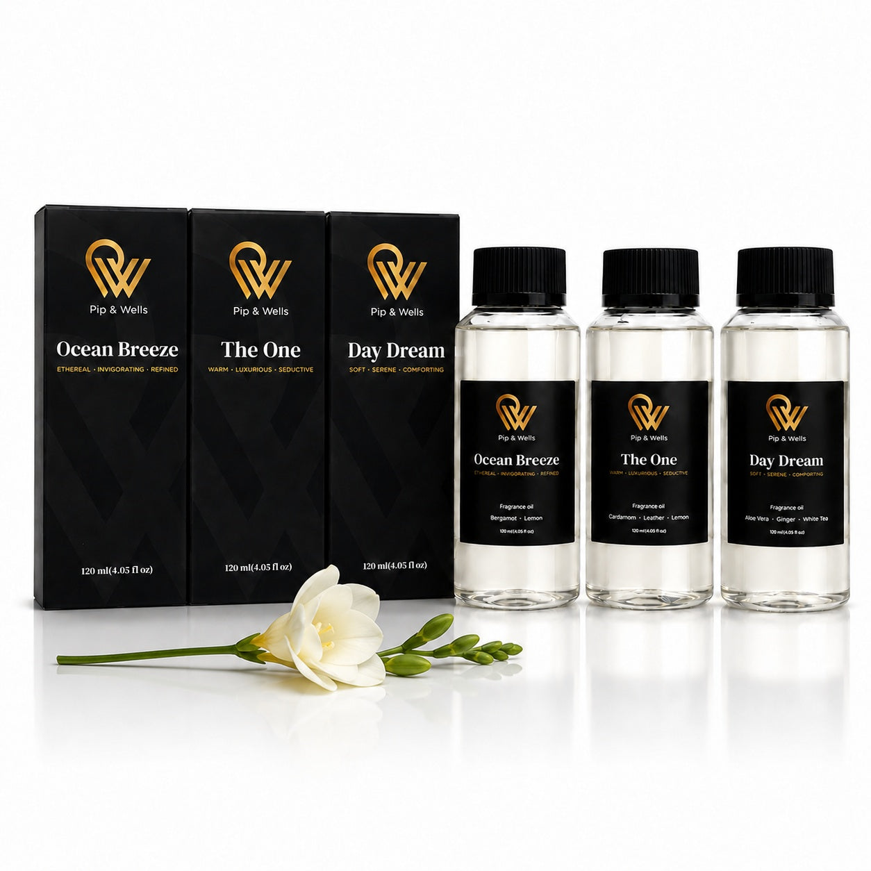 Pip & Wells-Set mit drei Duftölen à 120 ml