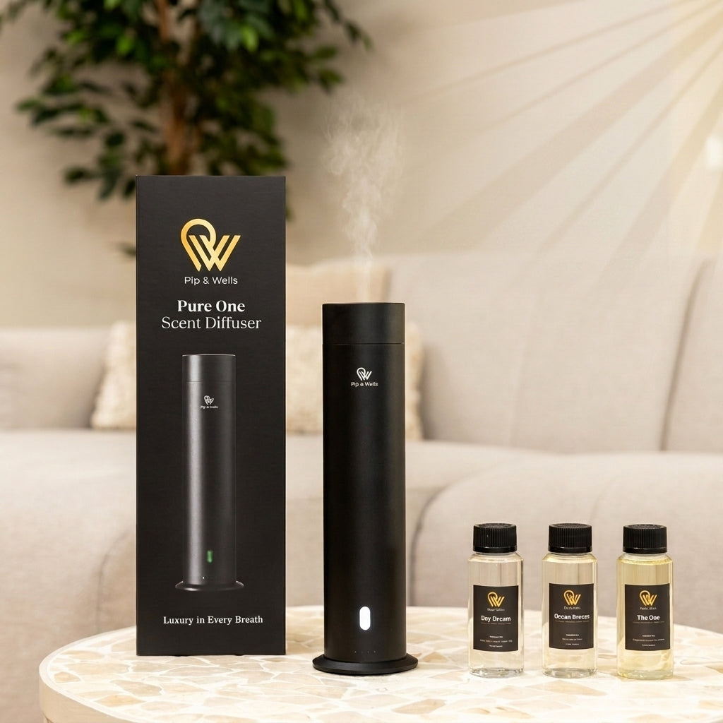 Pip & Wells Pure One Aroma-Diffuser-Geschenkset mit drei Duftölen